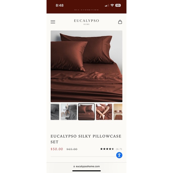 Eucalypso Home Terracotta Heavenly Duvet Cover & Silky Pillowcase Set - Picture 3 of 7